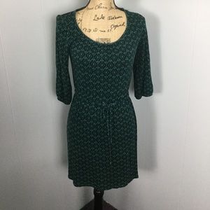 GAP Green Print S Elastic Waist Dress. EUC